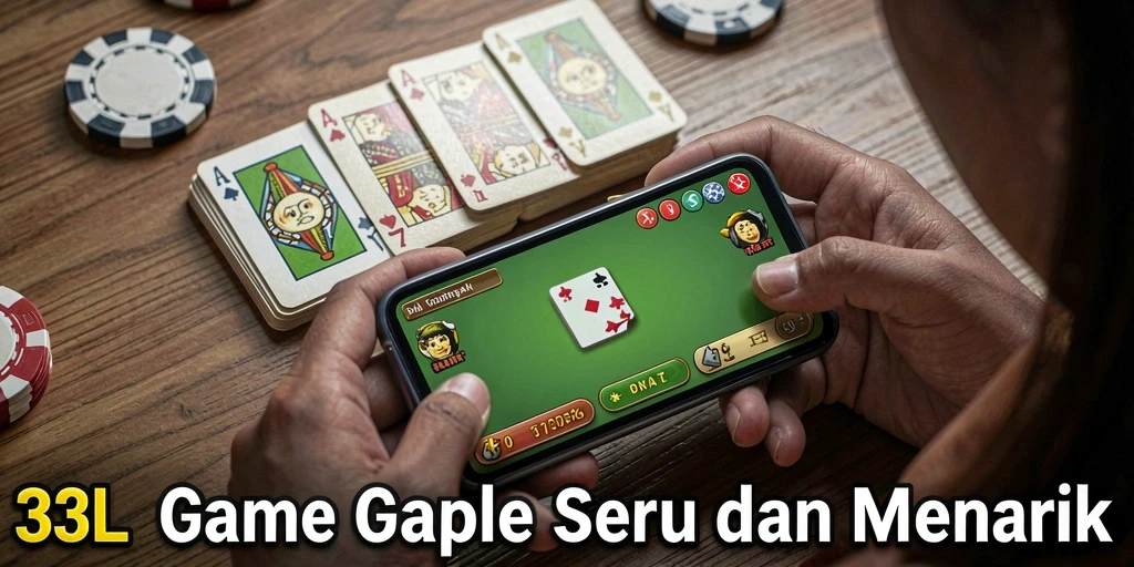 Tampilan antar muka permainan Gaple yang menarik dan interaktif.