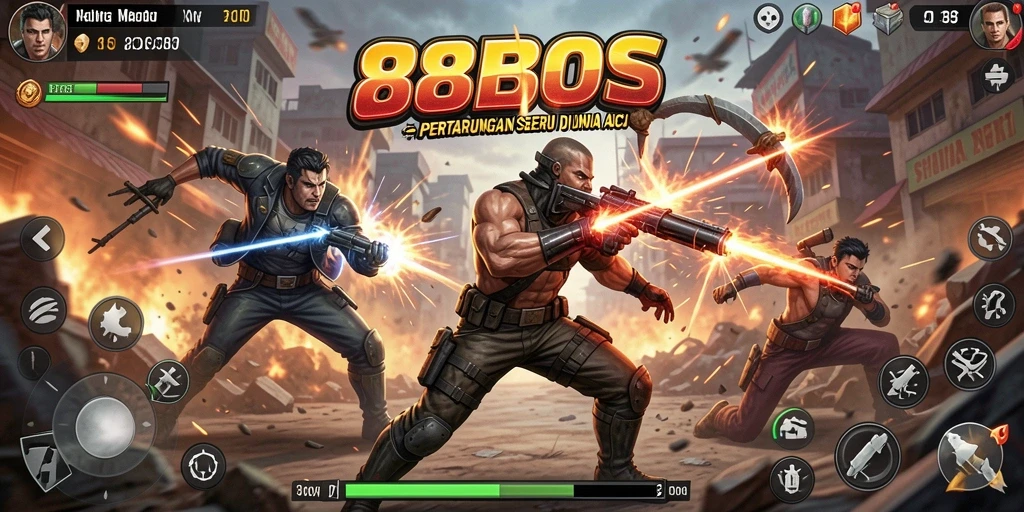 Screenshot utama 88BOS menampilkan aksi pertarungan yang mendebarkan.