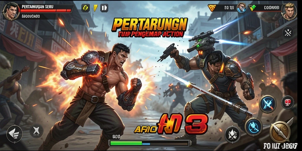 Screenshot dari gameplay seru 8ID dengan aksi bertarung yang intens.
