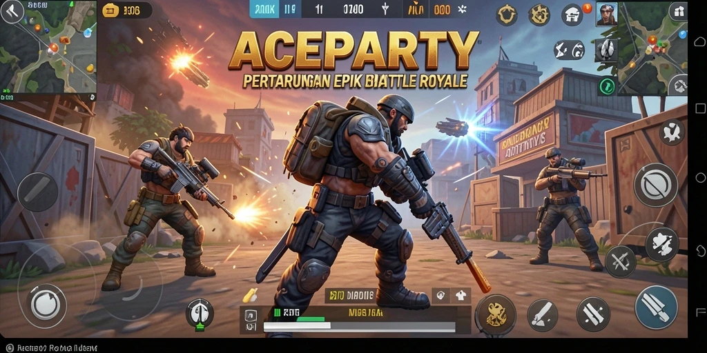 Tangkapan layar gameplay mendebarkan dari ACEPARTY Battle Royale.