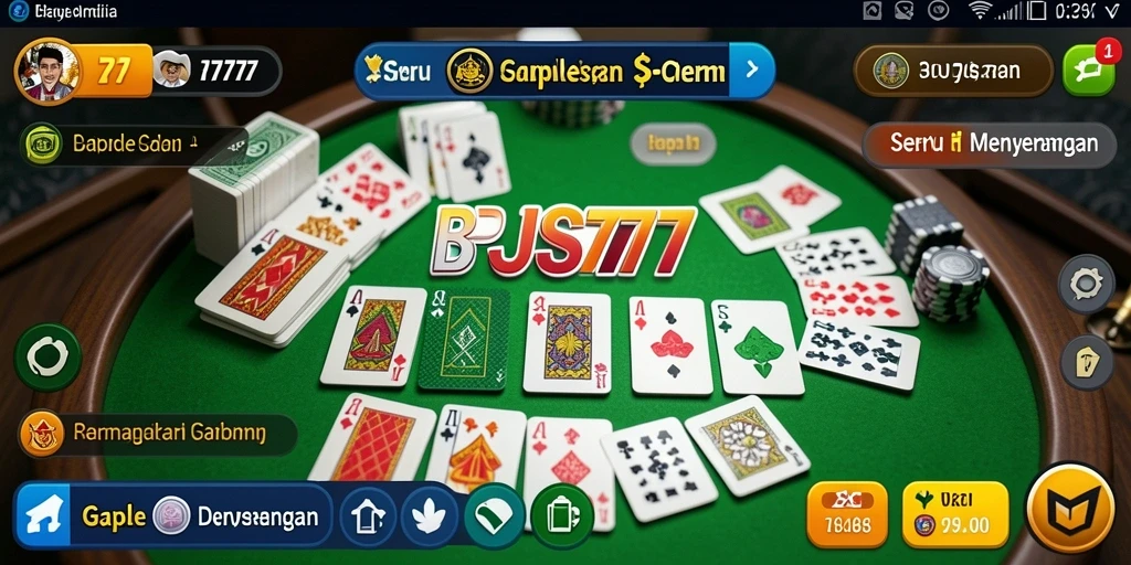 Tampilan gameplay Gaple yang menarik dan interaktif di BPJS777.