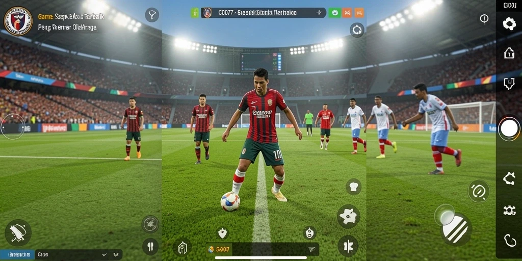 Tampilan aksi pertandingan sepak bola seru dalam C0077.