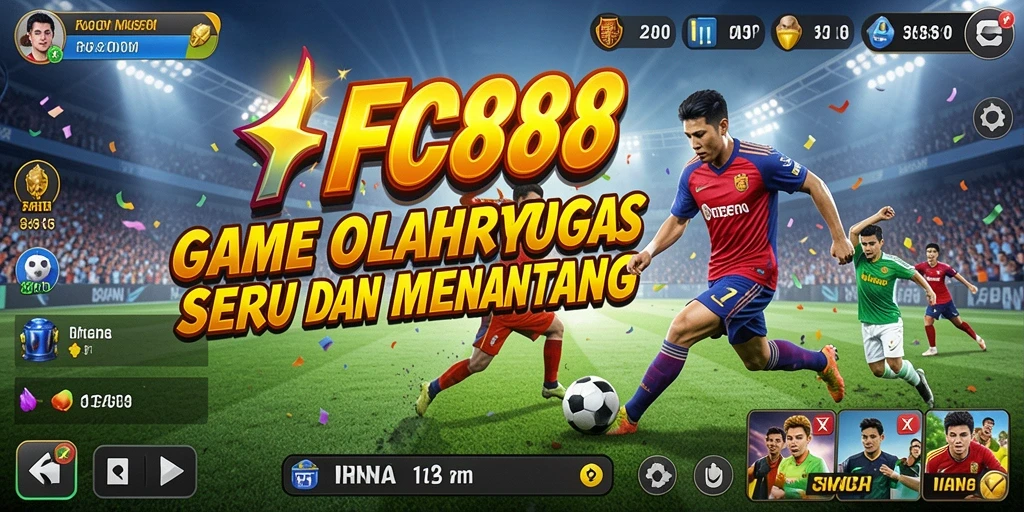 Tangkapan layar utama FC888 menampilkan aksi seru dalam gameplay olahraga.
