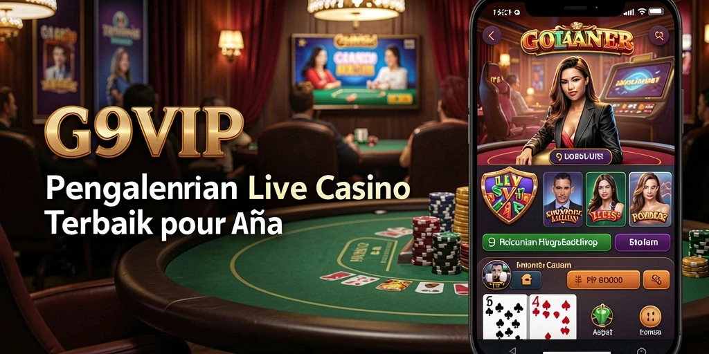 Screenshot G9VIP menampilkan dealer profesional di permainan Live Casino.