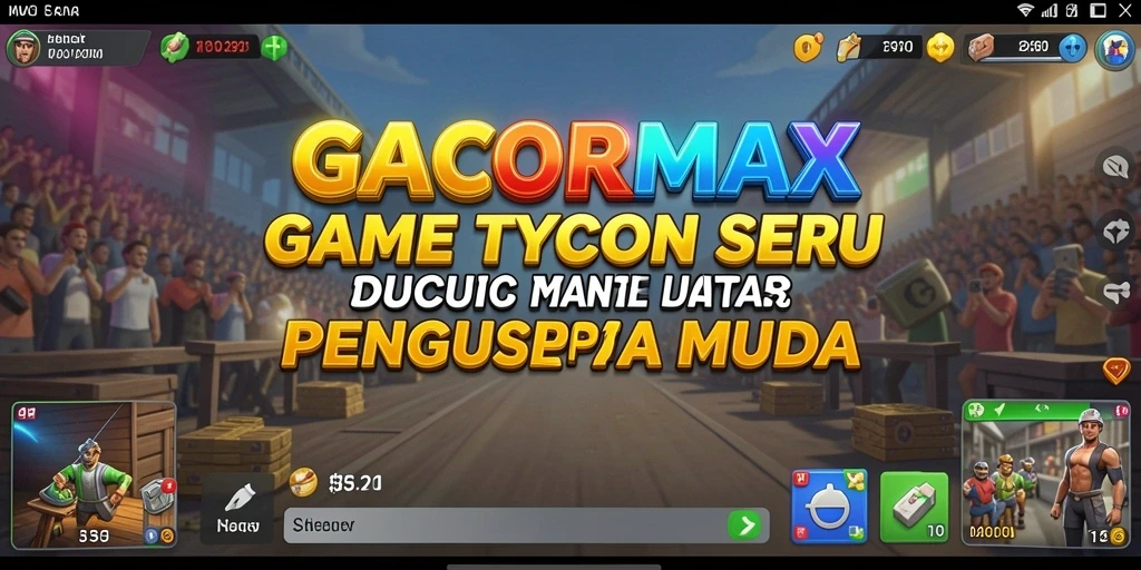 Tampilan gameplay GACORMAX yang menunjukkan strategi bisnis Tycoon.