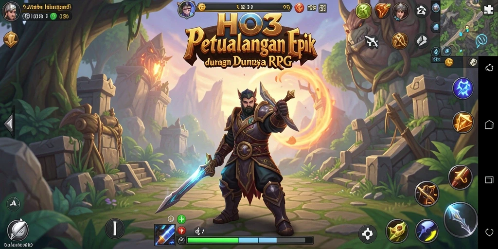 Screenshot menunjukkan karakter sedang bertarung melawan monster besar dalam HO3.