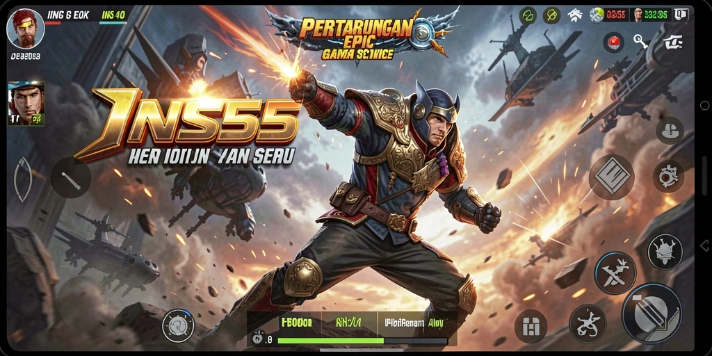 Tampilan gameplay seru dengan pertarungan intens di INS55.