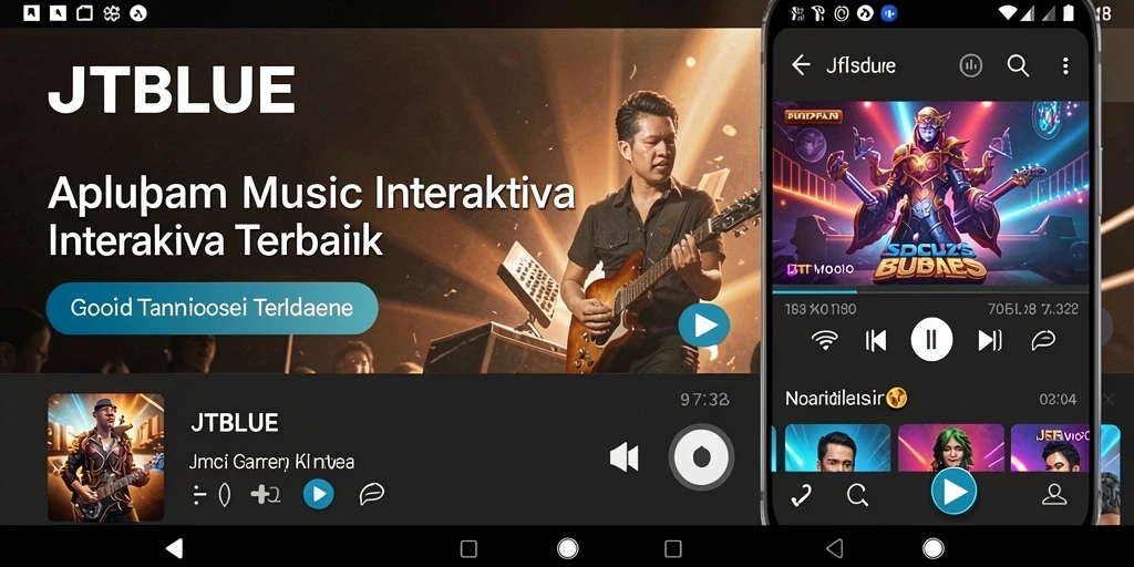 Tampilan gameplay interaktif dari aplikasi musik JTBLUE.