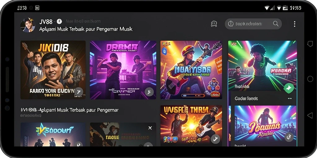 Screenshot gameplay JV88 menampilkan keseruan bermain musik bersama teman.