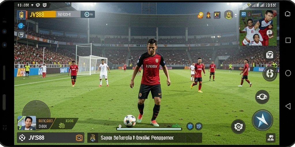 Tampilan gameplay menarik dari JVS88 dengan aksi sepak bola yang dinamis.
