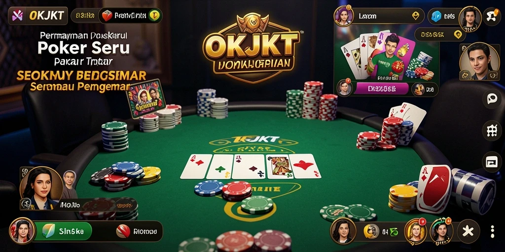 Tampilan gameplay poker yang menyenangkan di OKJKT.