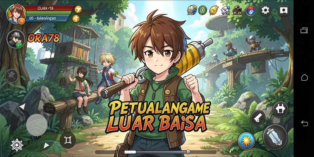 Tampilan gameplay seru dengan karakter anime yang menakjubkan.