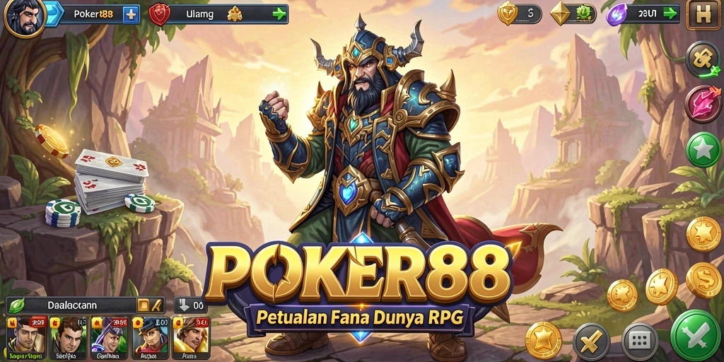 Tampilan gameplay RPG yang mendebarkan di POKER88.