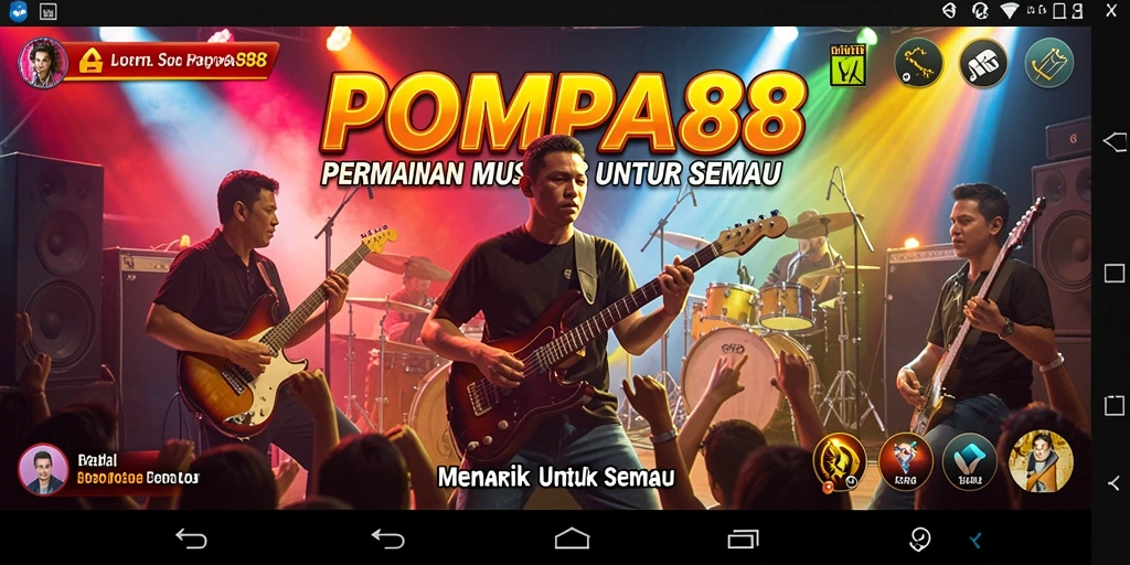 Tampilan menarik gameplay POMPA88 saat bermain musik.