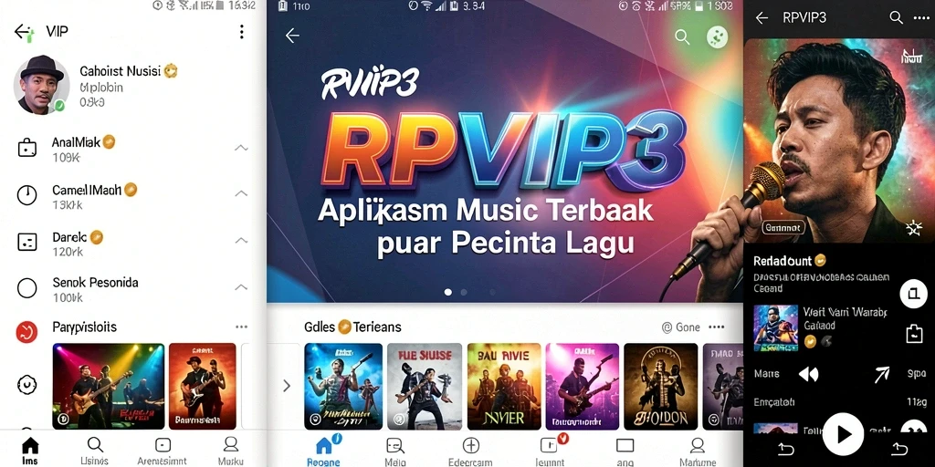 Tampilan gameplay RPVIP3 yang menarik dengan berbagai fitur musik.