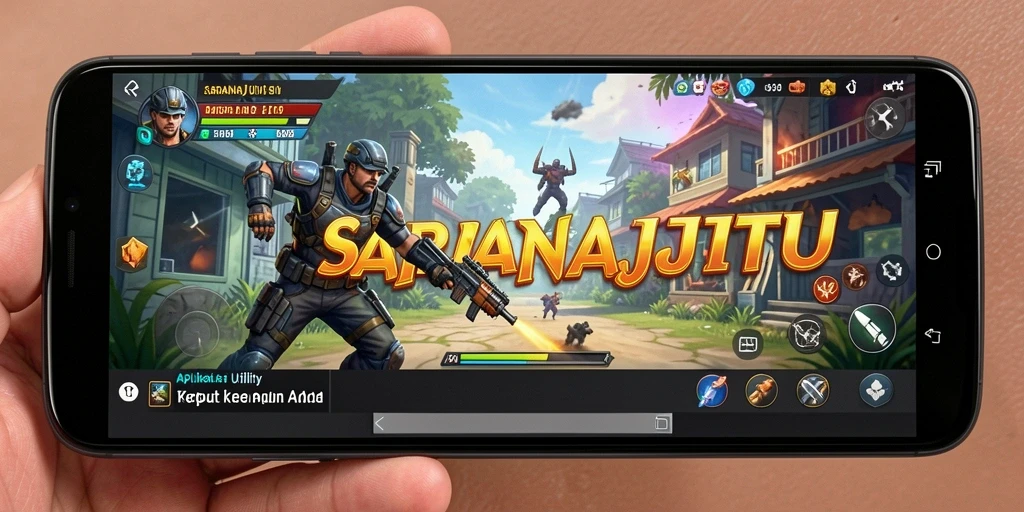 Screenshot menunjukkan antarmuka utama SARANAJITU dengan berbagai fitur Utility.