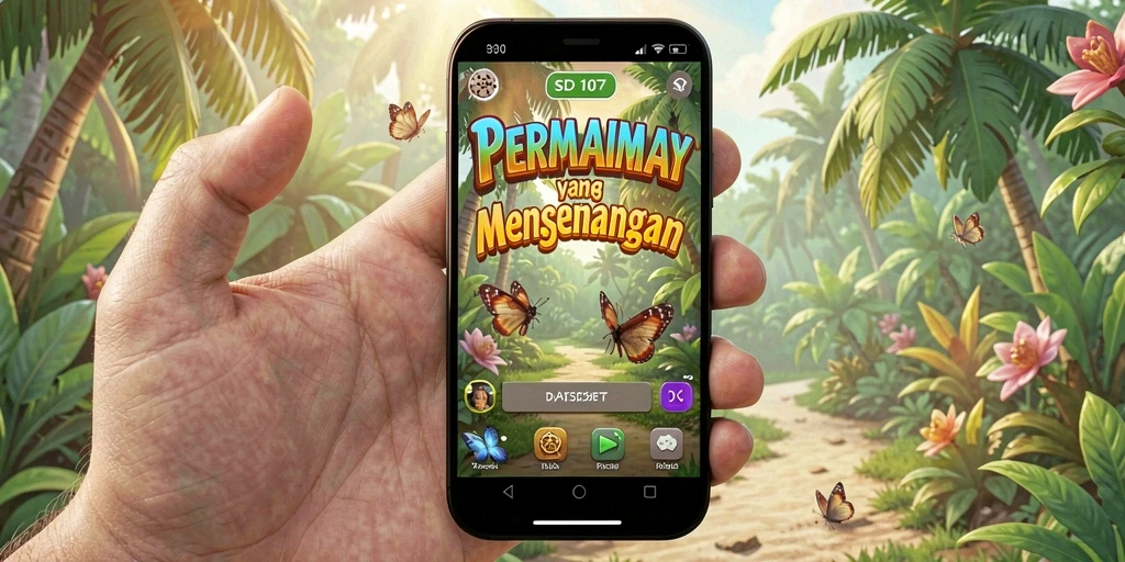 Tampilan layar gameplay <strong>SD107</strong> yang cerah dan penuh warna.