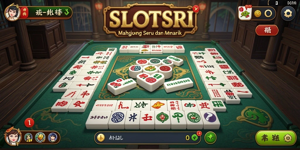 Tampak layar permainan SLOTSRI dengan gameplay Mahjong yang menantang.