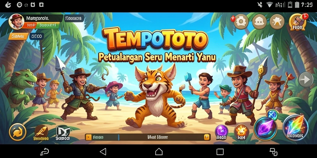 Screenshot gameplay TEMPOTOTO menunjukkan aksi seru dan eksplorasi.