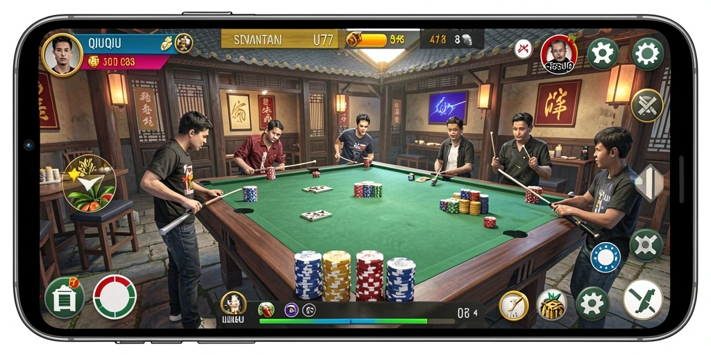 Screenshot UT77 menunjukkan keseruan gameplay QiuQiu.