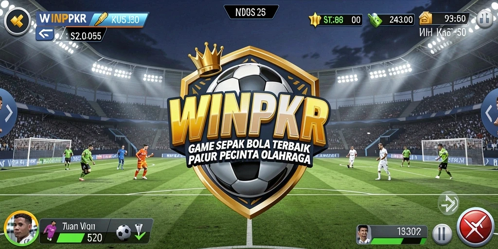 Tampilan gameplay <strong>WINPKR</strong> yang menegangkan di lapangan sepak bola.