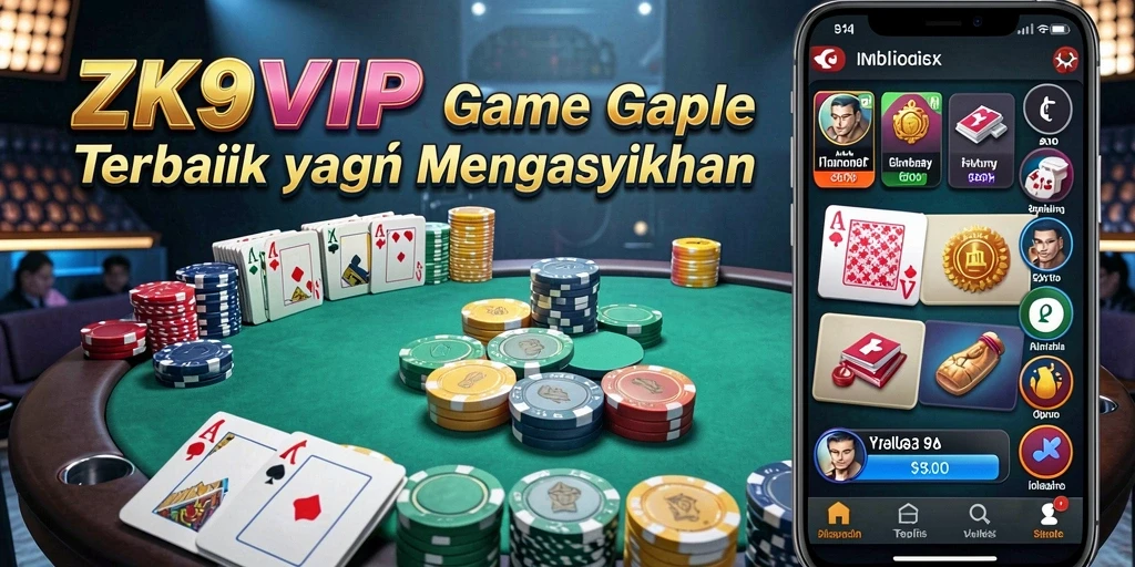 Tampilan gameplay seru ZK9VIP saat bermain Gaple.