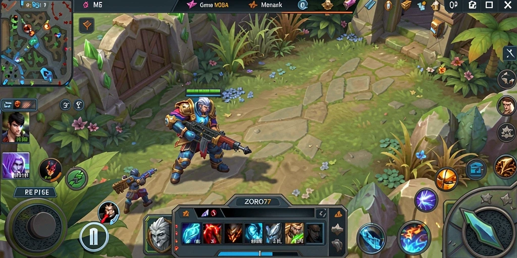 Tampilan gameplay seru ZORO77 dalam aksi MOBA.